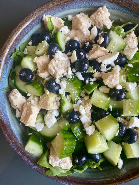 Blueberry, Feta, and Cucumber Salad with Grilled&nbsp;Chicken