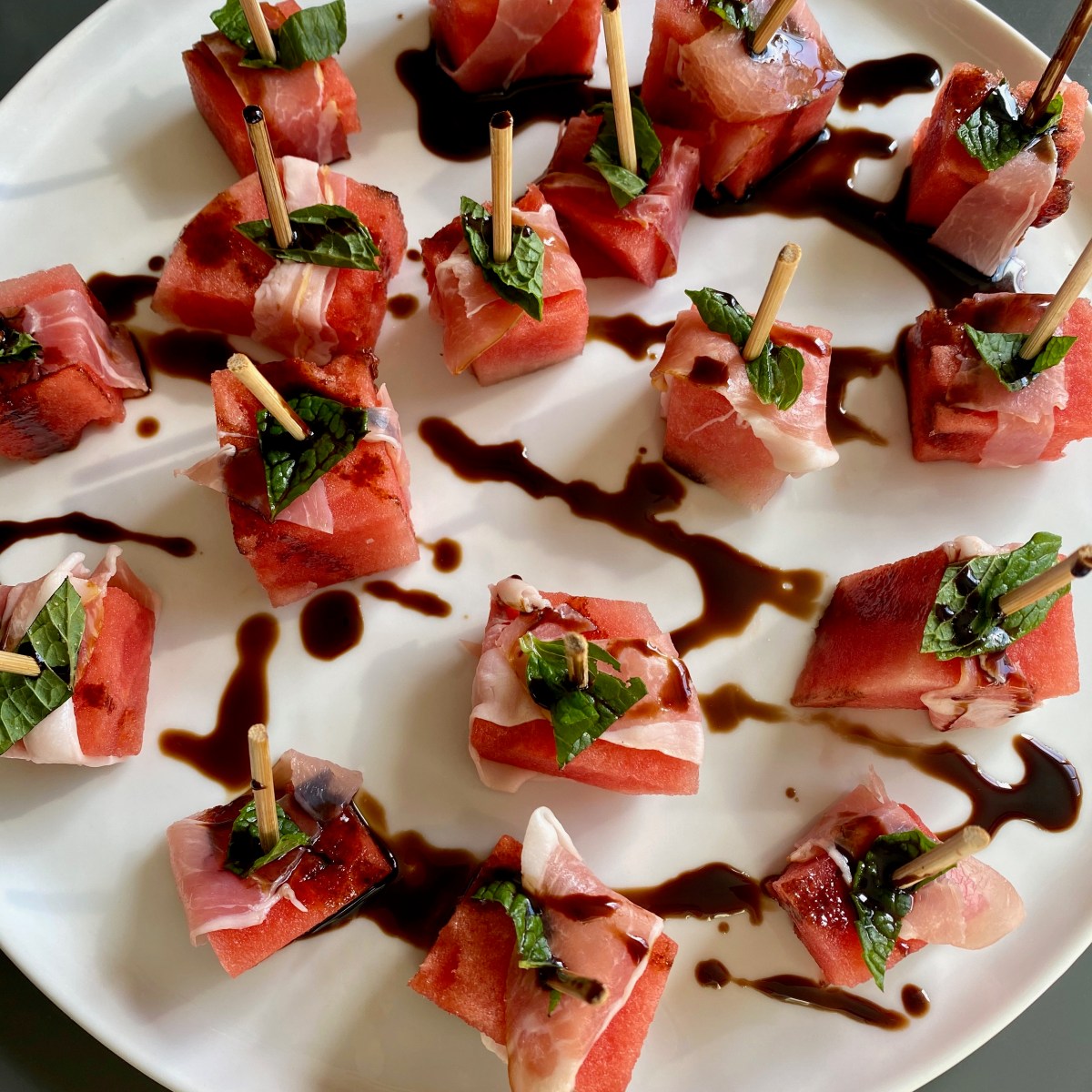 Prosciutto Watermelon Bites with Balsamic&nbsp;Glaze