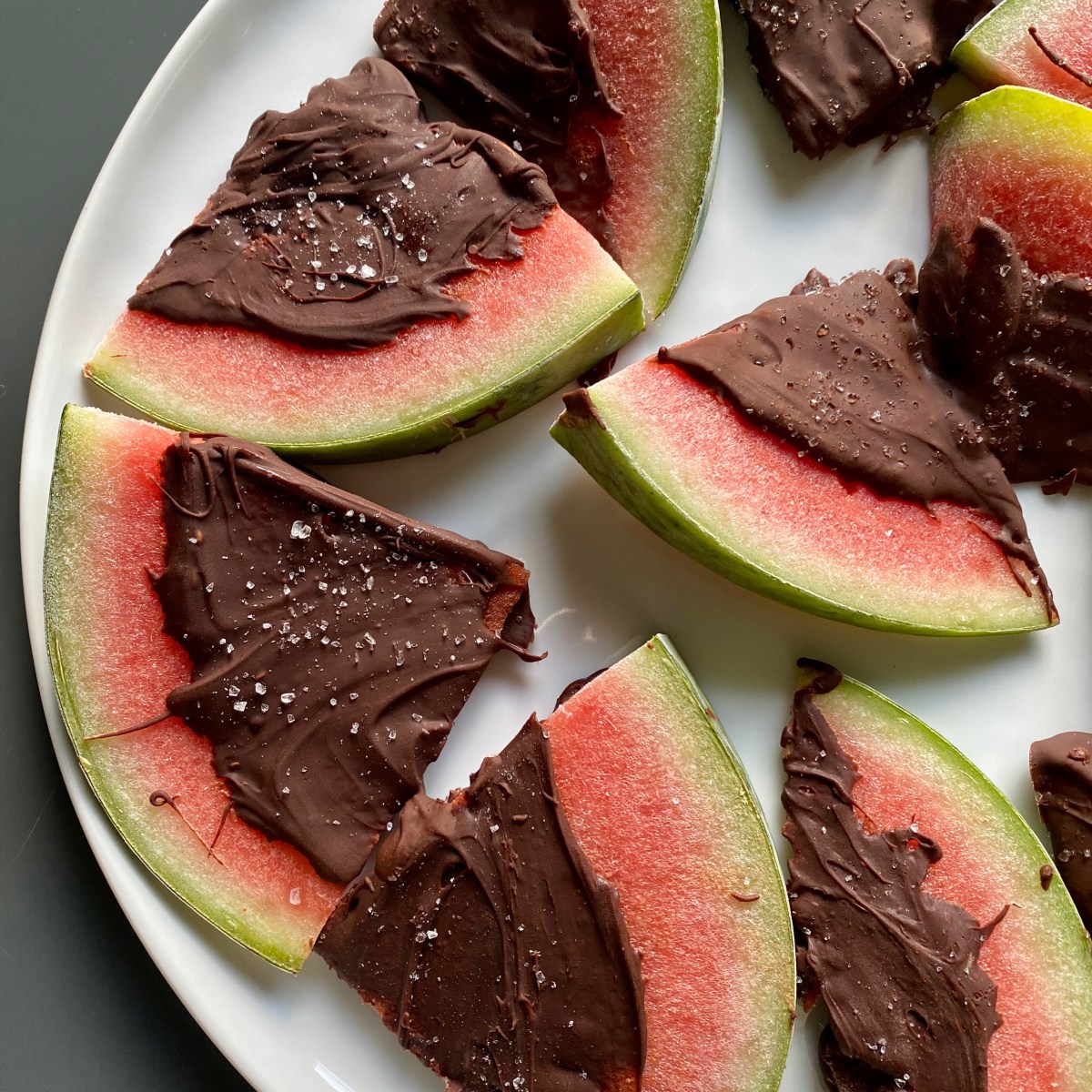 Frozen Chocolate Dipped Watermelon with Sea&nbsp;Salt
